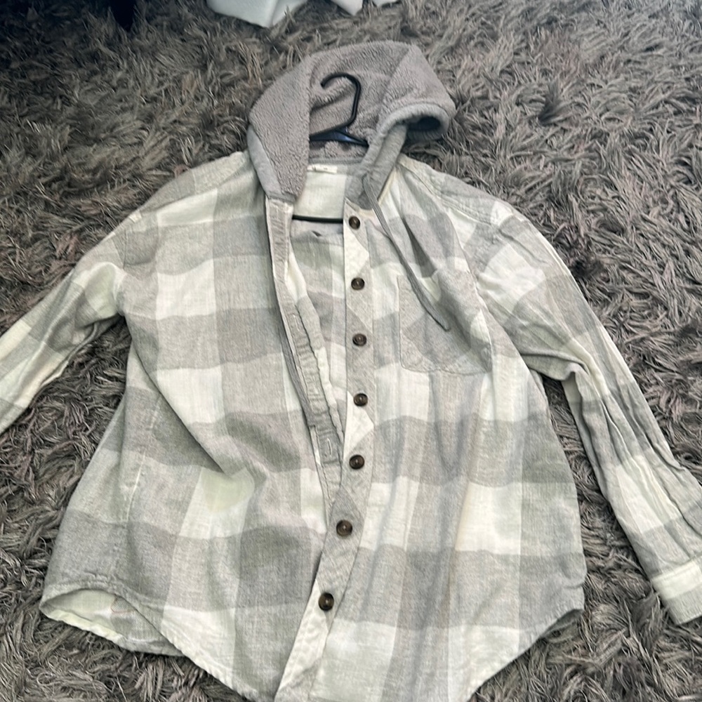 Grey and white Plaid sweater